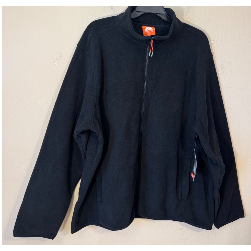 Ozark Trail Fleece Jacket Men 3XL Black Pinnacle System Full Zip Mock Neck NEW